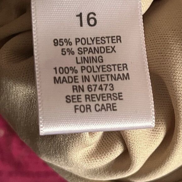 Roz & Ali Women's Size 16 V Neck Pink Crochet Knit Skater Dress Party Wedding - Picture 5 of 5